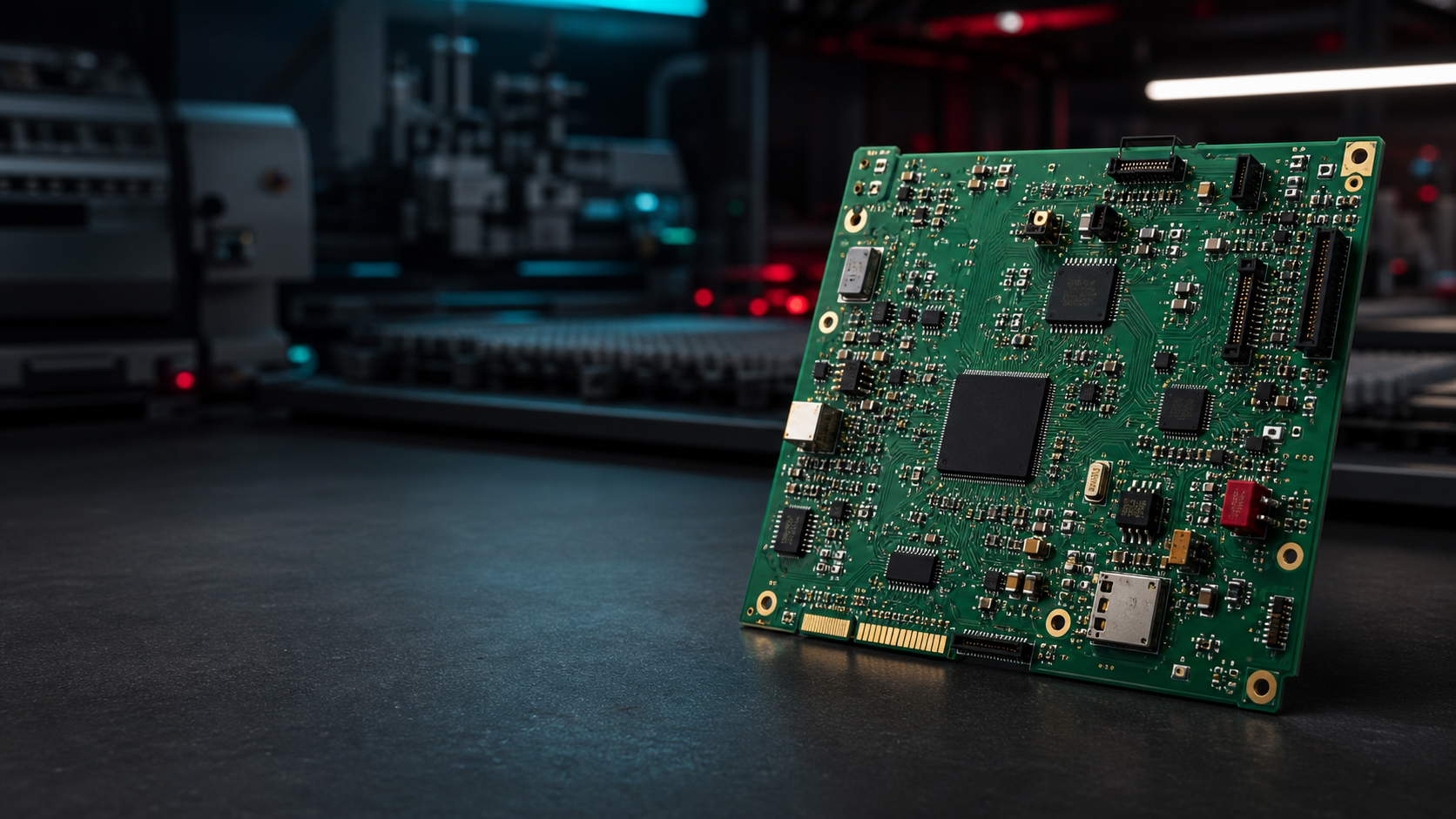Profesyonel PCB üretim ortamında elektronik devre kartı
